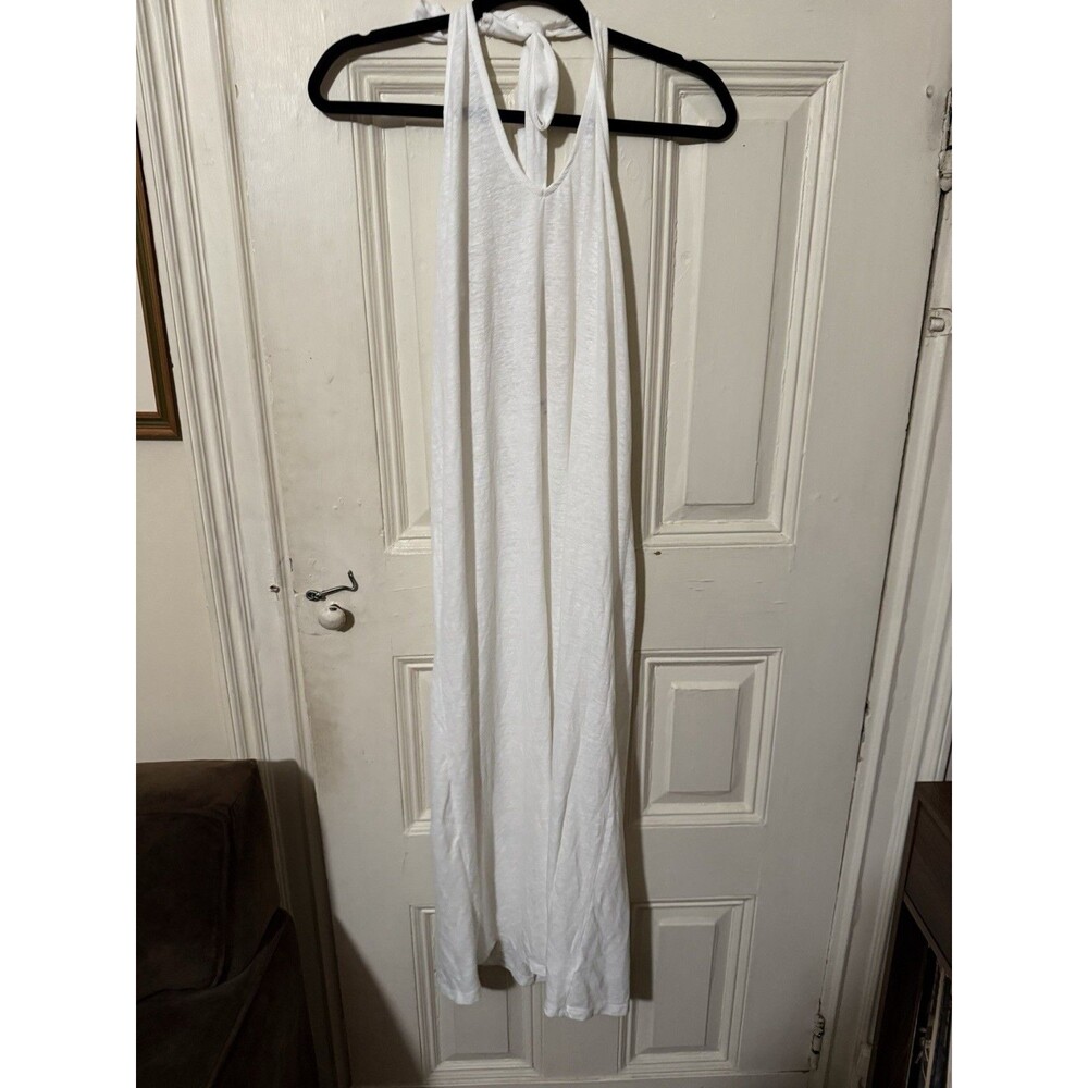 Old Navy White Halter Maxi Swim Cover Up Dress Sheer Beach Cover-Up Medium